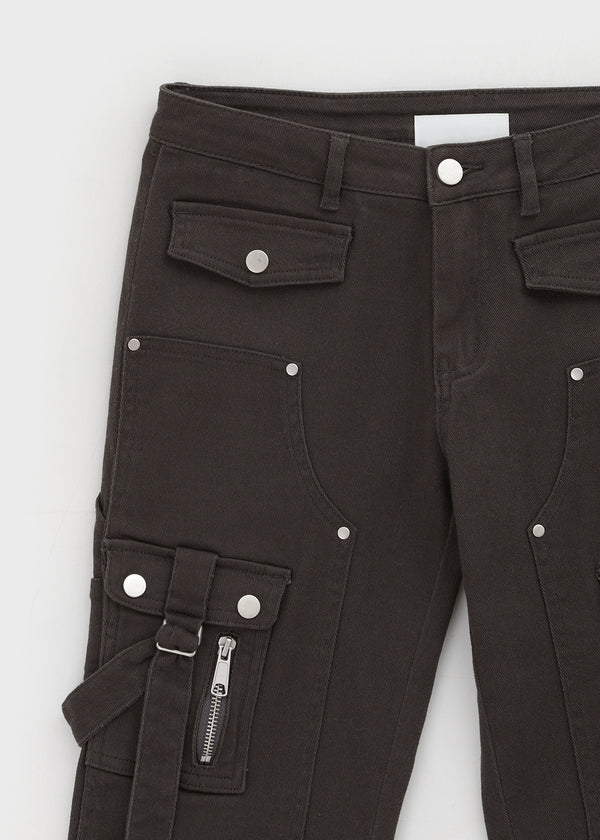 Ronrom Low-waist Wide Bootcut Cargo Pants