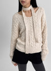 Minute Set - V-neck Knit, Muffler