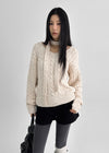Minute Set - V-neck Knit, Muffler