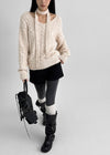 Minute Set - V-neck Knit, Muffler