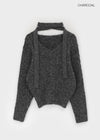 Minute Set - V-neck Knit, Muffler