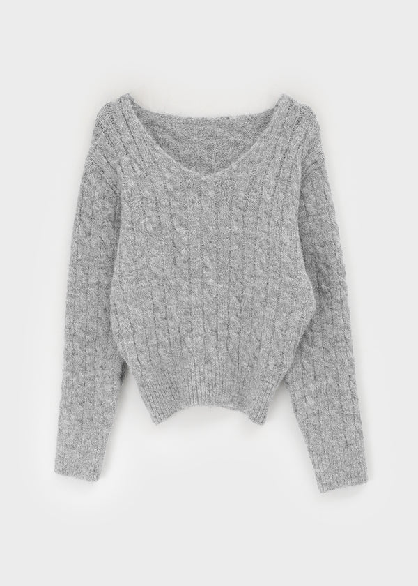 Minute Set - V-neck Knit, Muffler