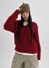 Huenings Hairy V-neck Wool Knit