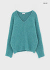 Huenings Hairy V-neck Wool Knit