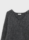Huenings Hairy V-neck Wool Knit