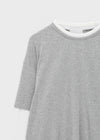 Totori Loose Fit Short Sleeve Layered Long Sleeve T-shirt