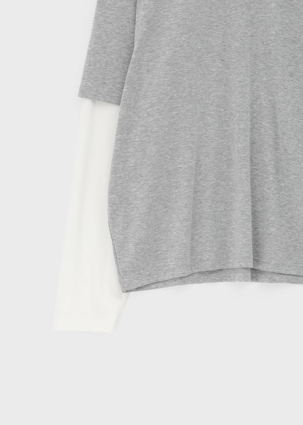 Totori Loose Fit Short Sleeve Layered Long Sleeve T-shirt