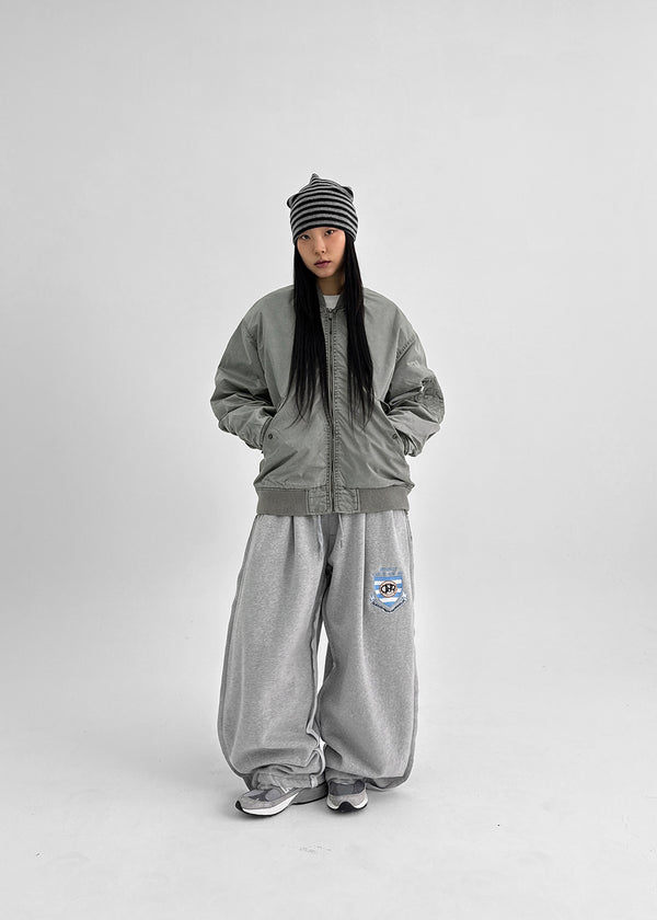 (UNISEX) Serban Sheepskin Embroidered Two-way Banding Pants