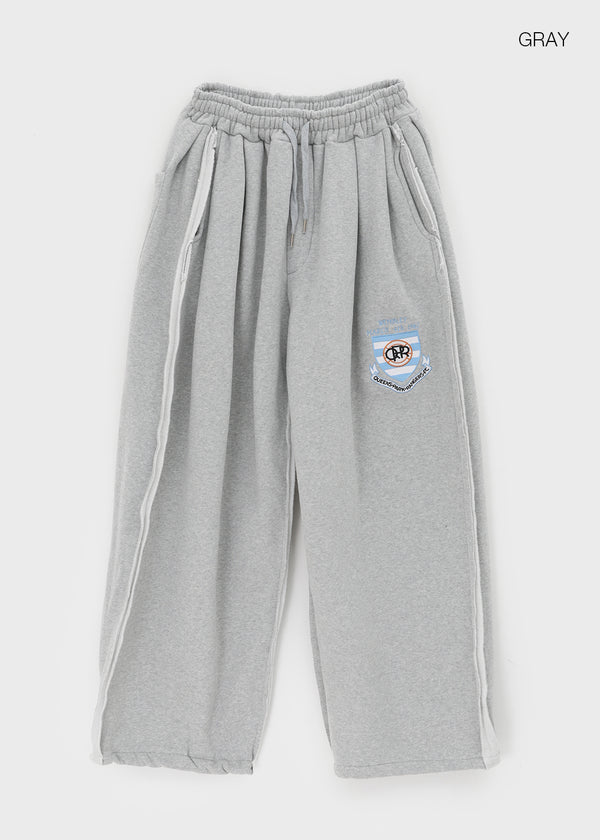 (UNISEX) Serban Sheepskin Embroidered Two-way Banding Pants