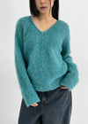 Huenings Hairy V-neck Wool Knit