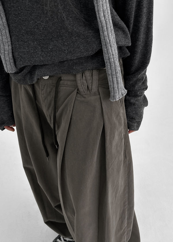 Shaver Pintuck Balloon Cotton Banding Pants