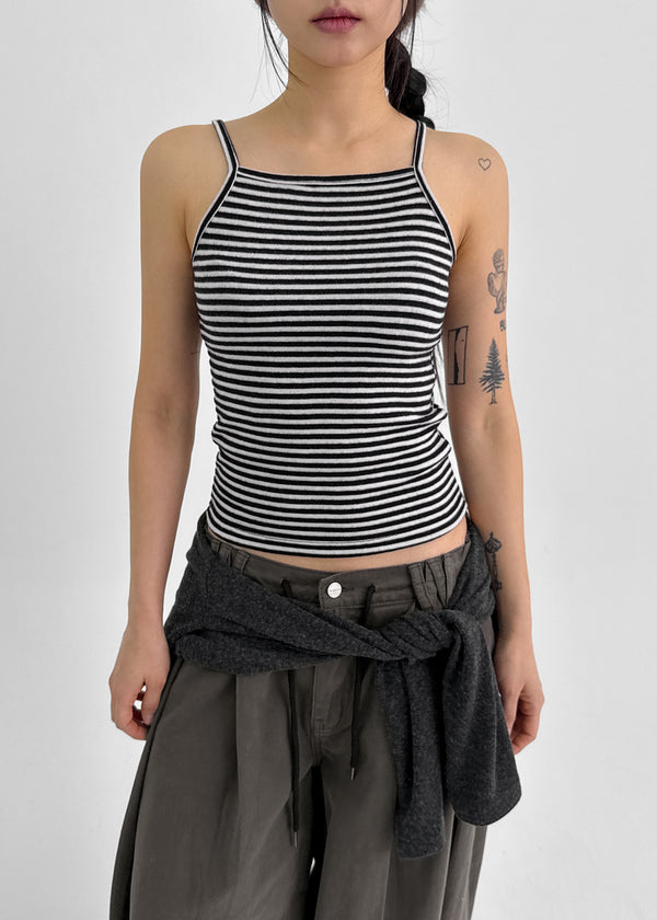 Pube Fleece Striped Sleeveless