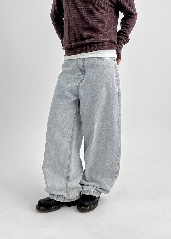 Kiaf Strap Vintage Wide Denim Pants