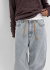 Kiaf Strap Vintage Wide Denim Pants