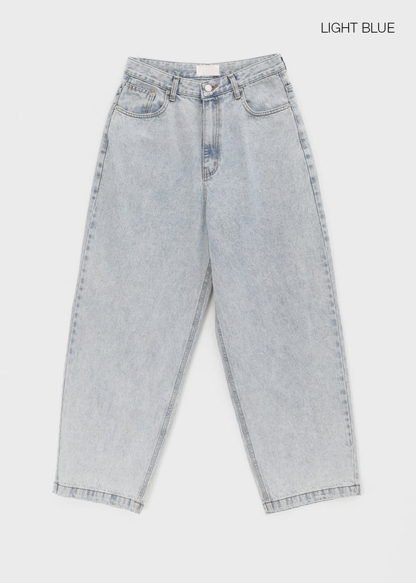 Kiaf Strap Vintage Wide Denim Pants