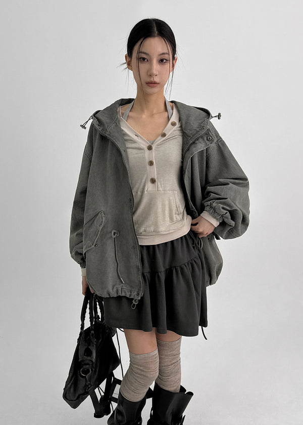 Royto Button Tencel Hoodie