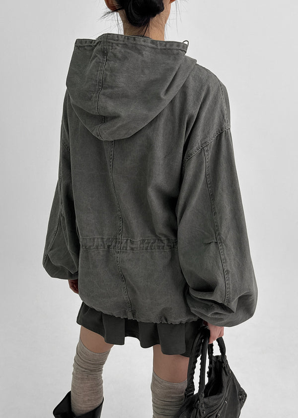 (UNISEX) Chestnut Washed Bomber Jacket