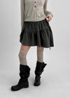 Hartin Unbalanced Shirring Mini Skirt