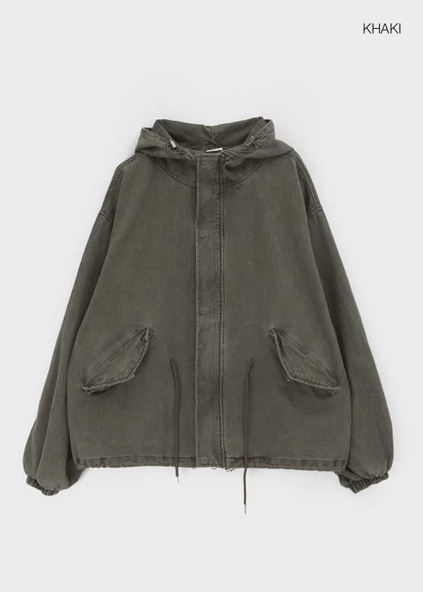 (UNISEX) Chestnut Washed Bomber Jacket