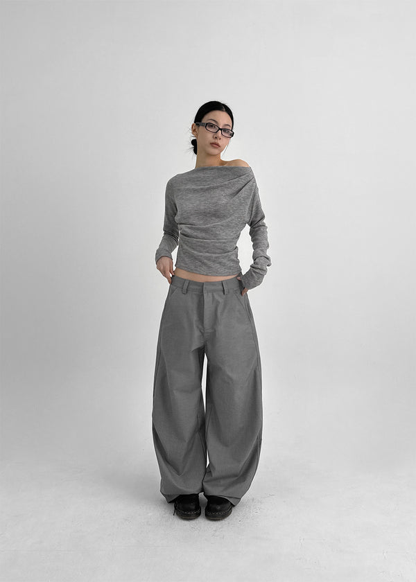 (UNISEX) Tenum Back Pocket Balloon Wide Slacks