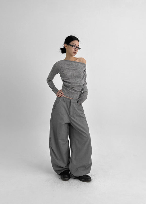 (UNISEX) Tenum Back Pocket Balloon Wide Slacks