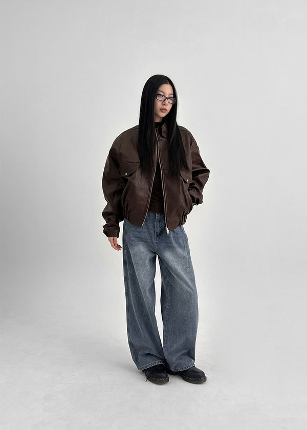 Denew Back Pocket Wide Denim Pants