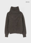 Tetoni Unbalanced Button Knit Cardigan (50% Wool)