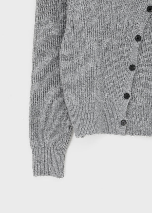 Tetoni Unbalanced Button Knit Cardigan (50% Wool)