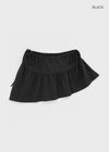 Hartin Unbalanced Shirring Mini Skirt