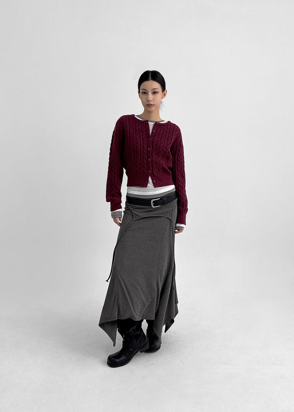 Poilot Cable Wool Knit Cardigan