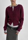 Poilot Cable Wool Knit Cardigan