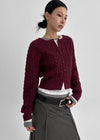 Poilot Cable Wool Knit Cardigan