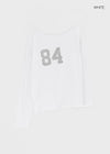 Eta One-shoulder Numbering Long-sleeved T-shirt