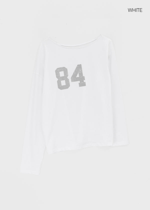 Eta One-shoulder Numbering Long-sleeved T-shirt