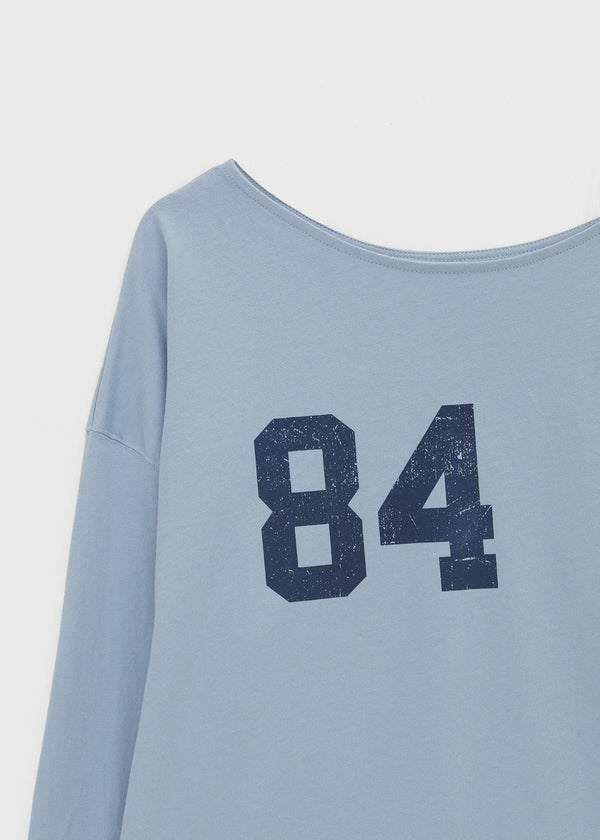 Eta One-shoulder Numbering Long-sleeved T-shirt
