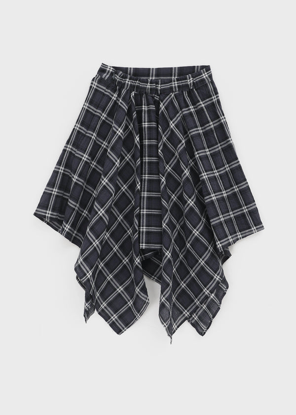 Chestin Check Unbalanced Midi Skirt