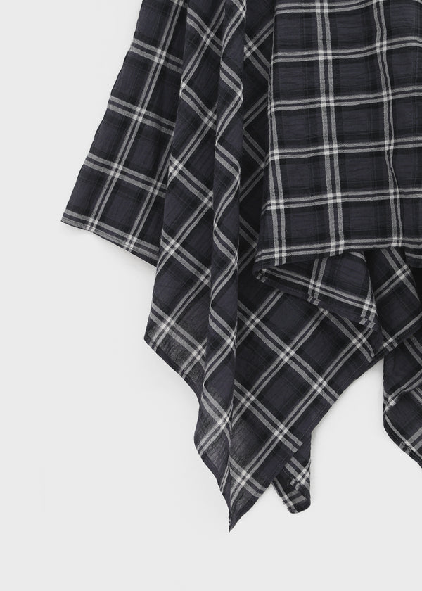 Chestin Check Unbalanced Midi Skirt