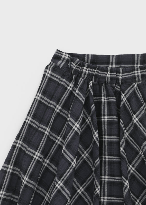 Chestin Check Unbalanced Midi Skirt