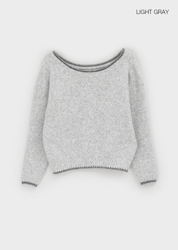 Roedi Color Block Off-shoulder Knit