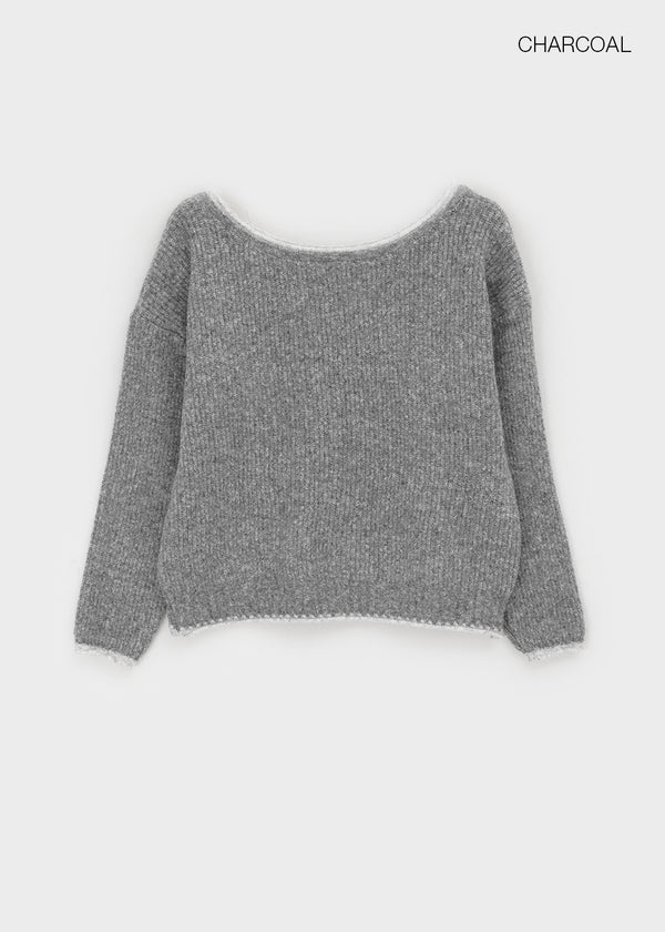 Roedi Color Block Off-shoulder Knit