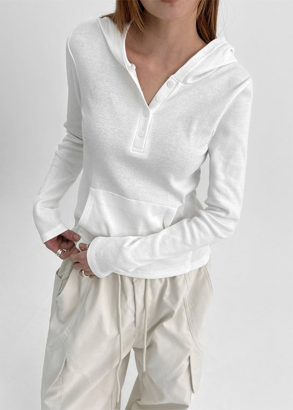 Setet Pocket Hooded Long Sleeve T-shirt