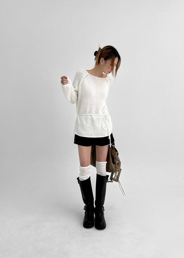 Violet Studded Cotton Shorts