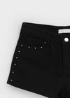 Violet Studded Cotton Shorts