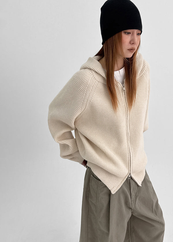 Teakong Two-way Knit Hooded Zip-up