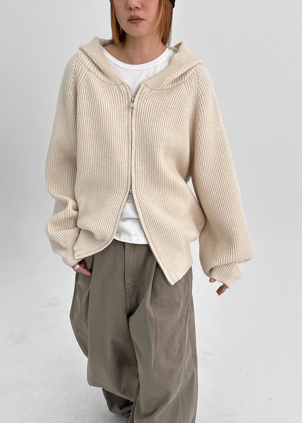 Teakong Two-way Knit Hooded Zip-up