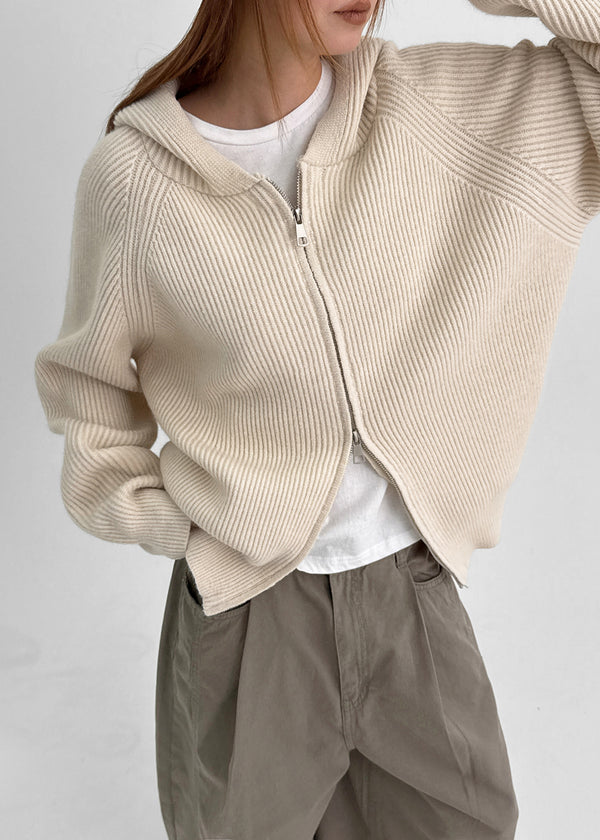 Teakong Two-way Knit Hooded Zip-up