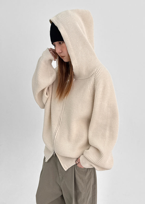Teakong Two-way Knit Hooded Zip-up