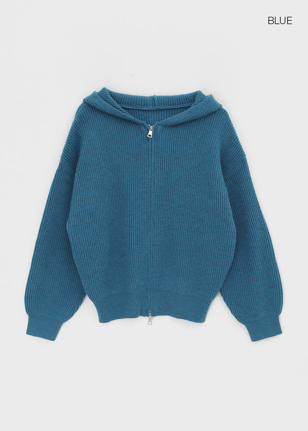 Teakong Two-way Knit Hooded Zip-up