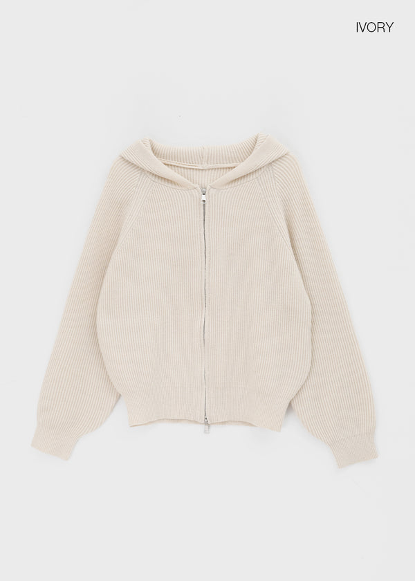 Teakong Two-way Knit Hooded Zip-up