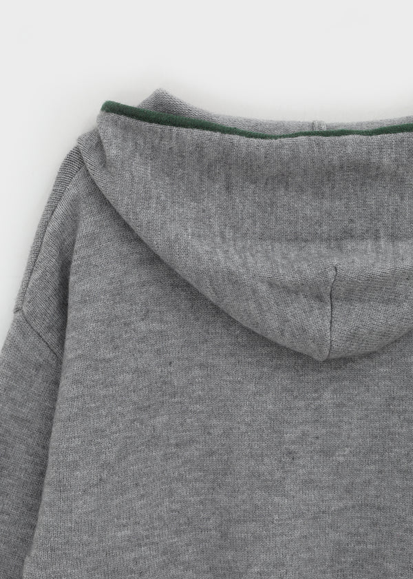 Tiya Two-tone Hooded Knit Cardigan